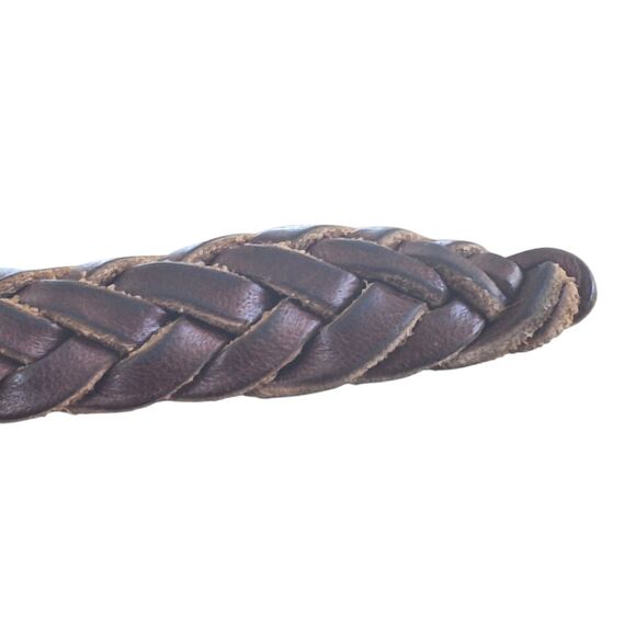 Vintage Brighton Braided Bullwhip Leather Belt Solid Brass Buckle Crafted in USA main image 12